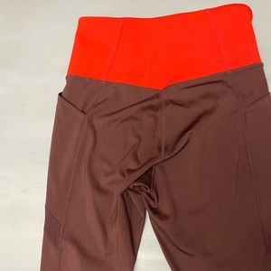 Athleta Tenacity 7/8 Tight Small- Maroon/Orange